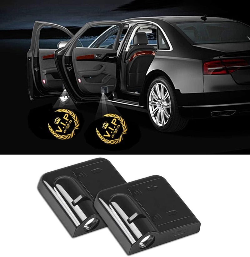NewL 2 Pcs Led Car Door Welcome Light for Crown VIP Logo Symbol Projector Lights Ghost Shadow Light - Image 1
